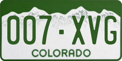 CO license plate 007XVG