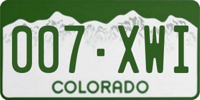 CO license plate 007XWI