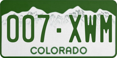 CO license plate 007XWM