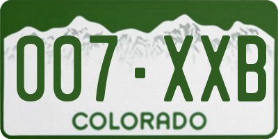 CO license plate 007XXB