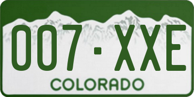 CO license plate 007XXE