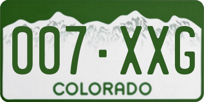 CO license plate 007XXG
