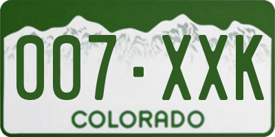CO license plate 007XXK