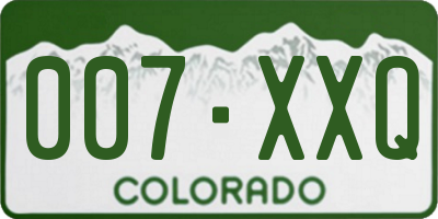 CO license plate 007XXQ