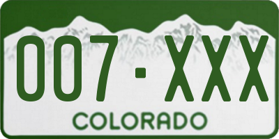 CO license plate 007XXX