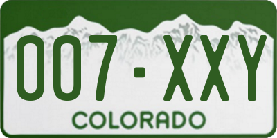 CO license plate 007XXY