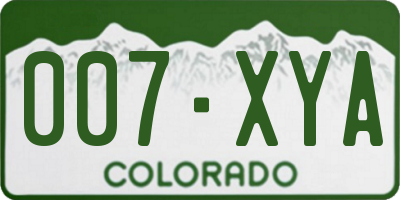 CO license plate 007XYA
