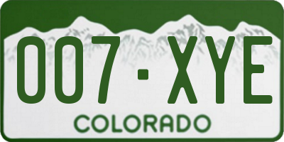 CO license plate 007XYE
