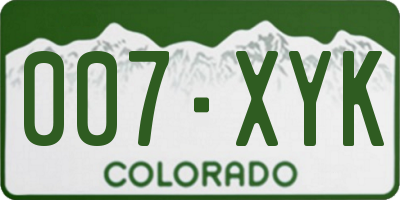 CO license plate 007XYK