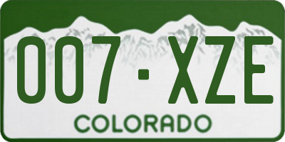 CO license plate 007XZE