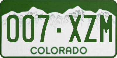 CO license plate 007XZM
