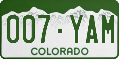 CO license plate 007YAM