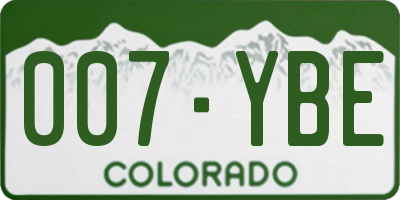 CO license plate 007YBE