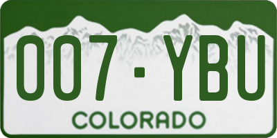 CO license plate 007YBU