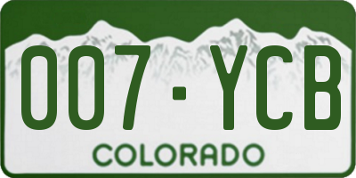 CO license plate 007YCB