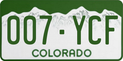 CO license plate 007YCF