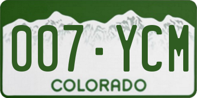 CO license plate 007YCM