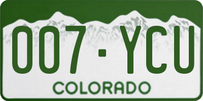 CO license plate 007YCU