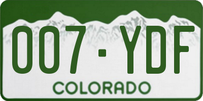 CO license plate 007YDF