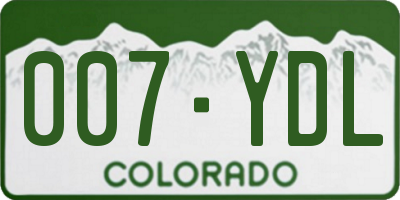 CO license plate 007YDL