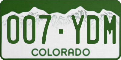 CO license plate 007YDM