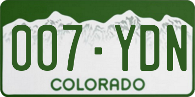 CO license plate 007YDN