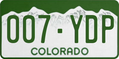 CO license plate 007YDP