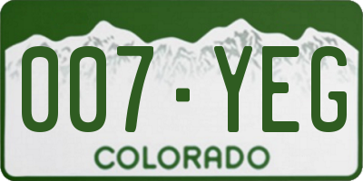 CO license plate 007YEG