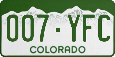 CO license plate 007YFC