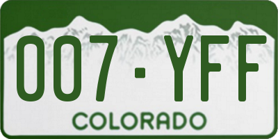 CO license plate 007YFF