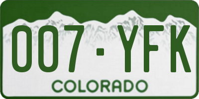 CO license plate 007YFK