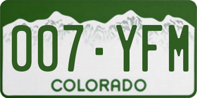 CO license plate 007YFM