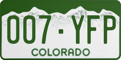 CO license plate 007YFP