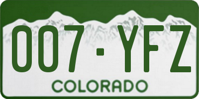 CO license plate 007YFZ