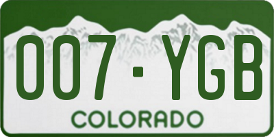 CO license plate 007YGB