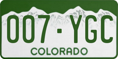CO license plate 007YGC
