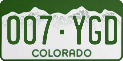 CO license plate 007YGD
