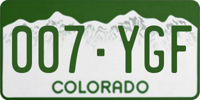 CO license plate 007YGF