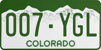 CO license plate 007YGL