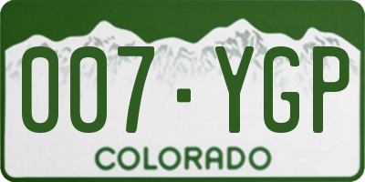 CO license plate 007YGP