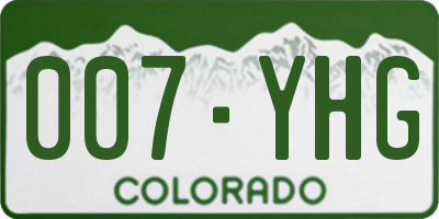 CO license plate 007YHG