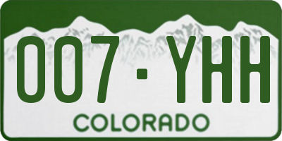 CO license plate 007YHH