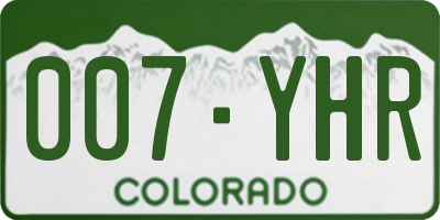 CO license plate 007YHR
