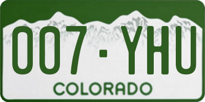 CO license plate 007YHU