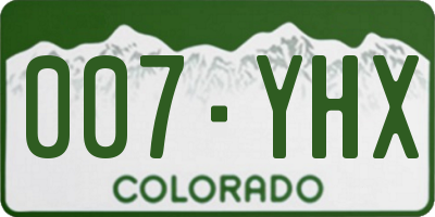 CO license plate 007YHX