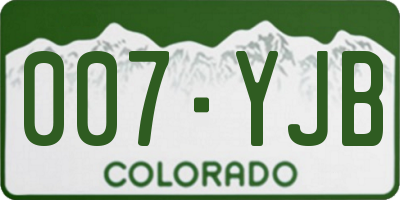 CO license plate 007YJB