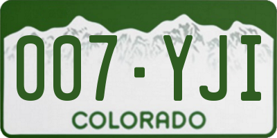 CO license plate 007YJI
