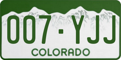 CO license plate 007YJJ