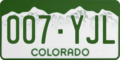 CO license plate 007YJL