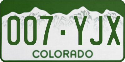 CO license plate 007YJX